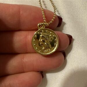 Gold Coin Pendant Necklace